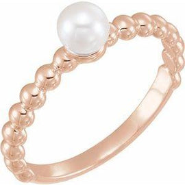 5.5-6.0 mm Freshwater Cultured Pearl Stackable Beaded Ring