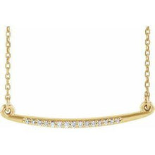Load image into Gallery viewer, .05 CTW Diamond Curved Bar 16-18&quot; Necklace
