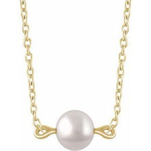 Load image into Gallery viewer, 14K Yellow Cultured White Freshwater Pearl 16-18&quot; Necklace
