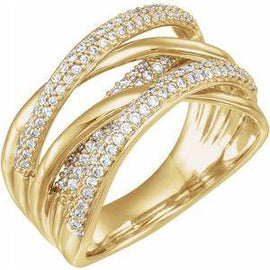 1/2 CTW Diamond Criss-Cross Ring