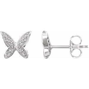 .07 CTW Diamond Butterfly Earrings