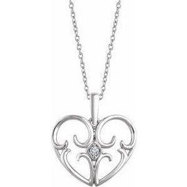 .03 CT Diamond Heart 18