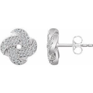 1/3 CTW Diamond Knot Earrings