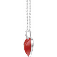 Load image into Gallery viewer, .02 CT Diamond Red Enamel Heart 18&quot; Necklace
