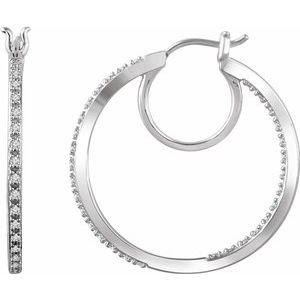 1/4 CTW Diamond Hoop Earrings