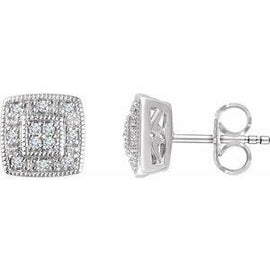 1/10 CTW Diamond Cluster Earrings