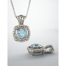 Load image into Gallery viewer, Aquamarine &amp; .08 CTW Diamond Pendant
