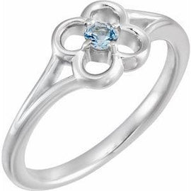 Blue Sapphire Youth Flower Ring