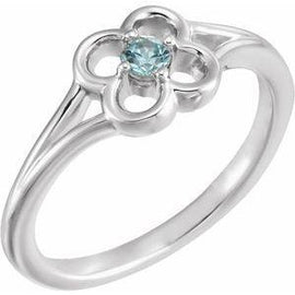 Blue Sapphire Youth Flower Ring