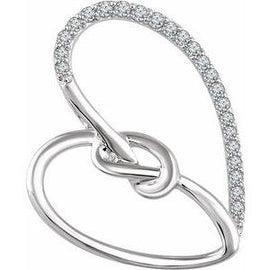 1/8 CTW Diamond Heart Knot Pendant