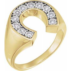 1/4 CTW Diamond Men's Horseshoe Ring