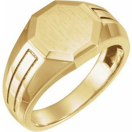 12.7x12.5 mm Octagon Signet Ring