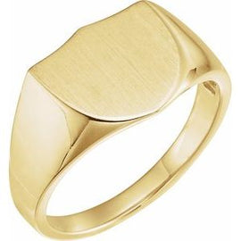 14 mm Shield Signet Ring