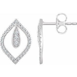 1/4 CTW Diamond Teardrop Earrings