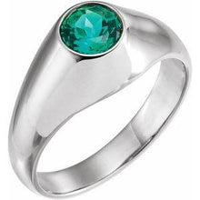 Load image into Gallery viewer, 6.5 mm Round Chatham® Lab-Created Emerald Ring
