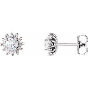 1/2 CTW Diamond Halo-Style Earrings