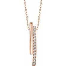 Load image into Gallery viewer, 1/5 CTW Diamond 16-18&quot; Bar Necklace
