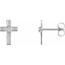 7x5 mm .01 CTW Diamond Cross Earrings