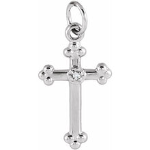 Load image into Gallery viewer, .02 CTW Diamond 26.7x13.7 mm Cross Pendant
