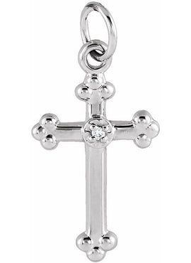 .02 CTW Diamond 26.7x13.7 mm Cross Pendant