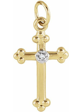 .02 CTW Diamond 26.7x13.7 mm Cross Pendant