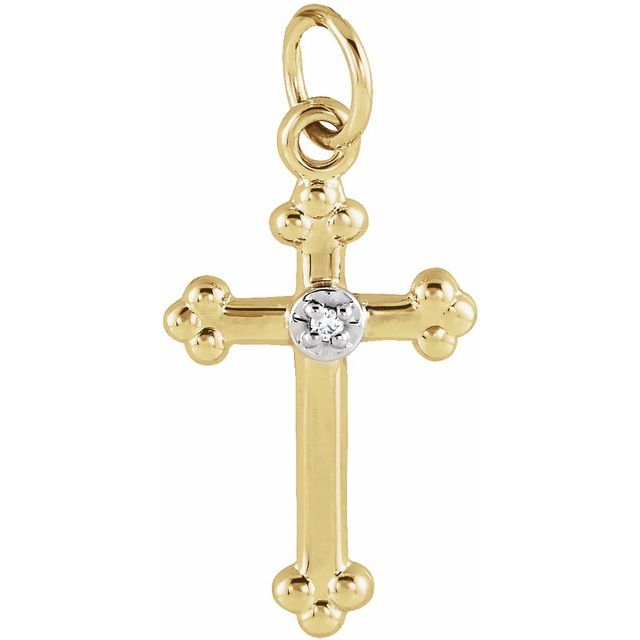 .02 CTW Diamond 26.7x13.7 mm Cross Pendant