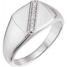 Load image into Gallery viewer, 1/10 CTW Diamond 12 mm Square Signet Ring
