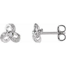 Load image into Gallery viewer, 1/6 CTW Diamond Knot Earrings
