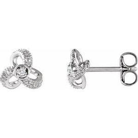 1/6 CTW Diamond Knot Earrings