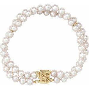 5-5.5 mm Freshwater Cultured Pearl Double Strand 7