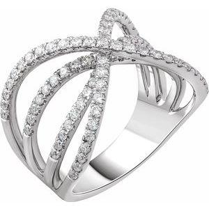 9/10 CTW Diamond Criss-Cross Ring