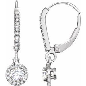 5/8 CTW Diamond Halo-Style Lever Back Earrings