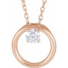 Load image into Gallery viewer, 1/10 CTW Diamond Circle 16-18&quot; Necklace
