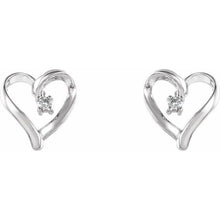 Load image into Gallery viewer, .04 CTW Diamond Heart Earrings
