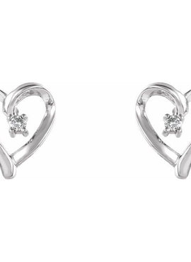 .04 CTW Diamond Heart Earrings