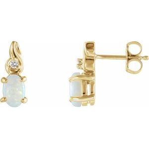 Opal & .03 CTW Diamond Earrings