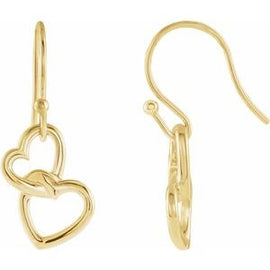 16.5x9.5 mm Interlocking Heart Earrings