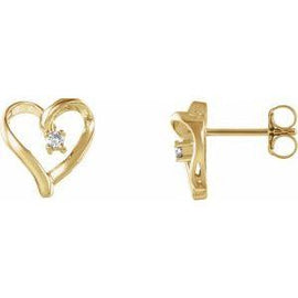 .04 CTW Diamond Heart Earrings