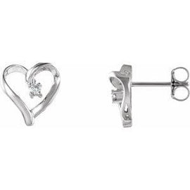 .04 CTW Diamond Heart Earrings