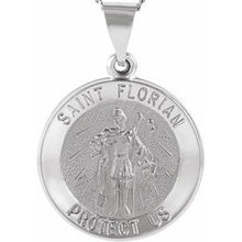 Load image into Gallery viewer, 18 mm Round Hollow St. Florian Medal
