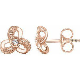 1/6 CTW Diamond Knot Earrings
