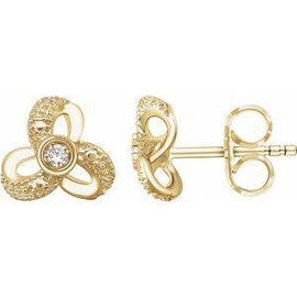 1/6 CTW Diamond Knot Earrings