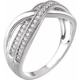 1/4 CTW Diamond Criss-Cross Ring