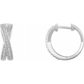 1/5 CTW Diamond Criss-Cross Hoop Earrings