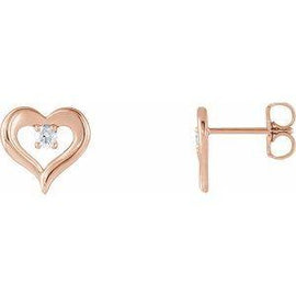 1/10 CTW Diamond Heart Stud Earrings