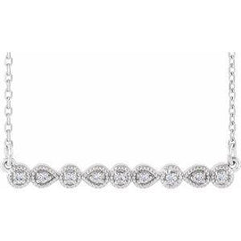 .07 CTW Diamond Milgrain Bar 16-18