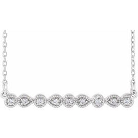 .07 CTW Diamond Milgrain Bar 16-18