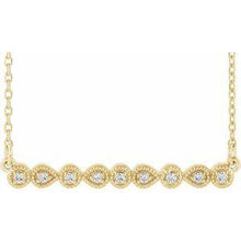 Load image into Gallery viewer, .07 CTW Diamond Milgrain Bar 16-18&quot; Necklace
