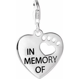 Heart U Back™ In Memory Of Paw Charm