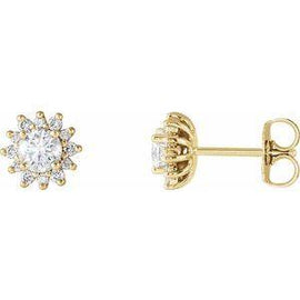 1/2 CTW Diamond Halo-Style Earrings